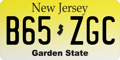 NJ license plate B65ZGC