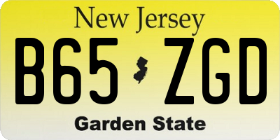 NJ license plate B65ZGD