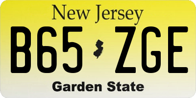 NJ license plate B65ZGE