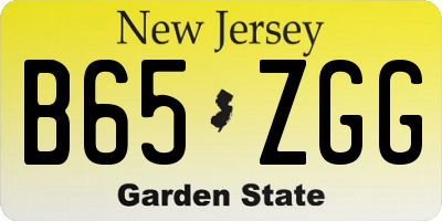 NJ license plate B65ZGG