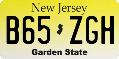 NJ license plate B65ZGH