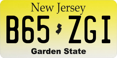 NJ license plate B65ZGI