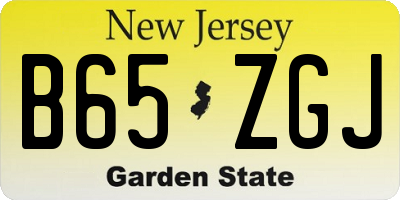 NJ license plate B65ZGJ