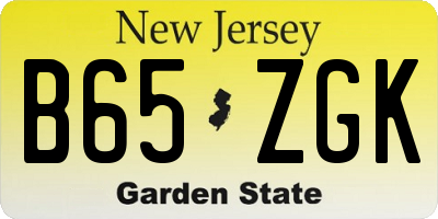 NJ license plate B65ZGK