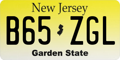 NJ license plate B65ZGL