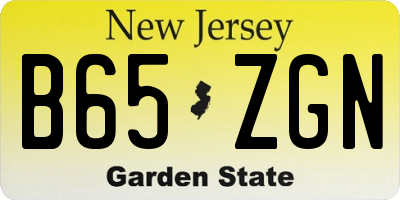 NJ license plate B65ZGN