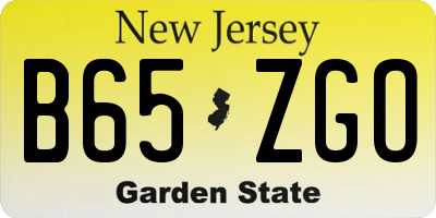 NJ license plate B65ZGO
