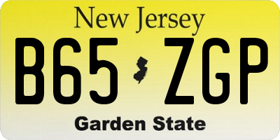 NJ license plate B65ZGP