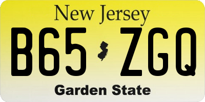 NJ license plate B65ZGQ