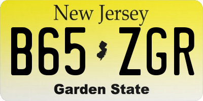 NJ license plate B65ZGR