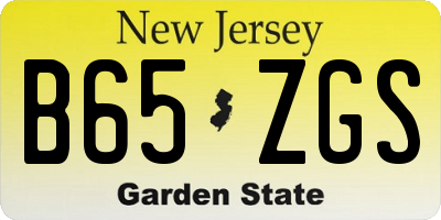 NJ license plate B65ZGS
