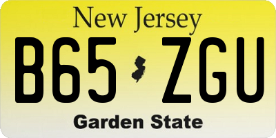 NJ license plate B65ZGU