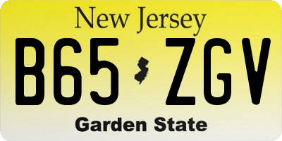 NJ license plate B65ZGV