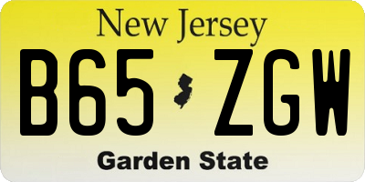 NJ license plate B65ZGW