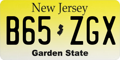 NJ license plate B65ZGX