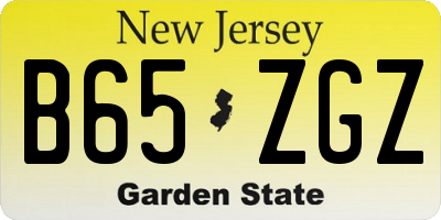NJ license plate B65ZGZ