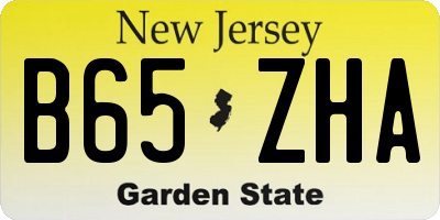 NJ license plate B65ZHA