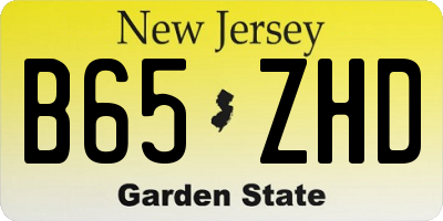 NJ license plate B65ZHD