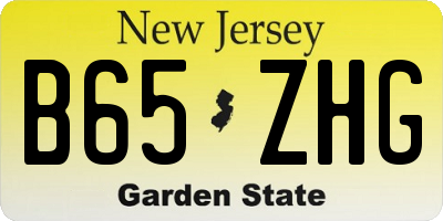 NJ license plate B65ZHG