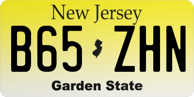 NJ license plate B65ZHN