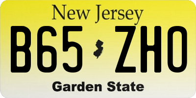 NJ license plate B65ZHO