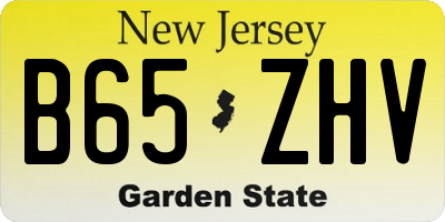 NJ license plate B65ZHV