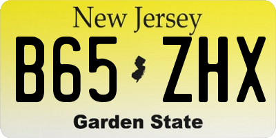 NJ license plate B65ZHX
