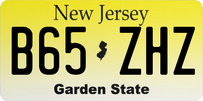 NJ license plate B65ZHZ
