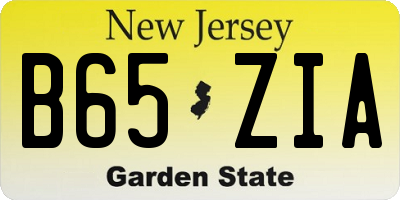 NJ license plate B65ZIA
