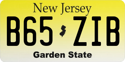 NJ license plate B65ZIB