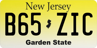 NJ license plate B65ZIC