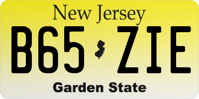 NJ license plate B65ZIE