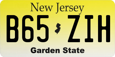 NJ license plate B65ZIH