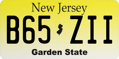 NJ license plate B65ZII