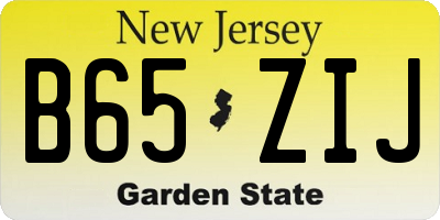 NJ license plate B65ZIJ