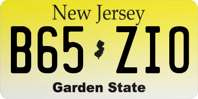 NJ license plate B65ZIO
