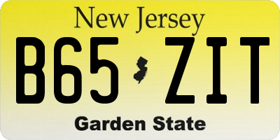 NJ license plate B65ZIT