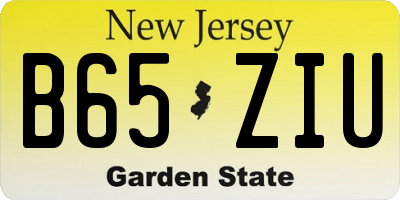 NJ license plate B65ZIU