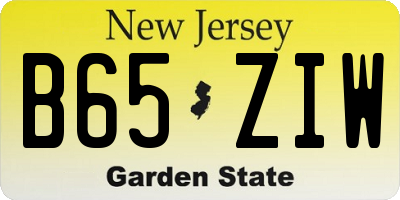 NJ license plate B65ZIW