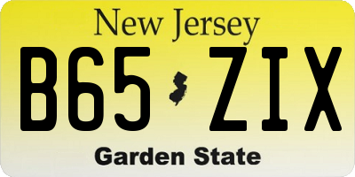 NJ license plate B65ZIX