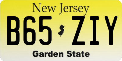 NJ license plate B65ZIY