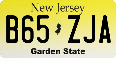 NJ license plate B65ZJA