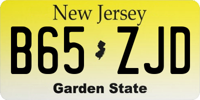 NJ license plate B65ZJD