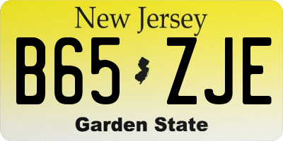 NJ license plate B65ZJE