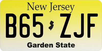 NJ license plate B65ZJF