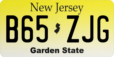 NJ license plate B65ZJG
