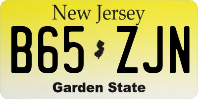 NJ license plate B65ZJN