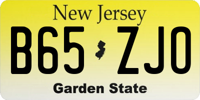 NJ license plate B65ZJO