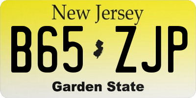NJ license plate B65ZJP