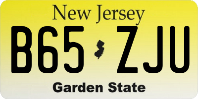 NJ license plate B65ZJU